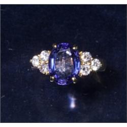 18K TANZANITE DIAMOND RING...