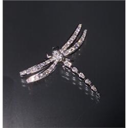 2 CT. DIAMOND PLATINUM DRAGONFLY BROOCH...