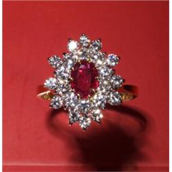 1CT RUBY IN 18K RING WITH DIAMOND...