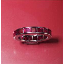 4.15 CT RUBY ETERNITY BAND IN PLATINUM...