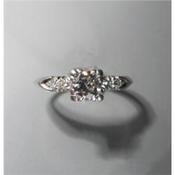 EUROPEAN CUT DIAMOND SOLITAIRE PLATINUM...