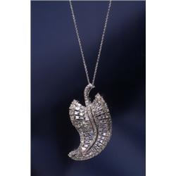18K 4CT DIAMOND LEAF BROOCH...