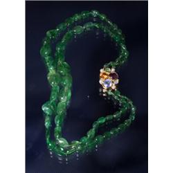 SAPPHIRE PEARL EMERALD 14K NECKLACE...