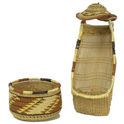 2 Karuk Basketry Items - Florence Jacobs Harrie