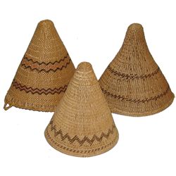 3 Conical Baskets