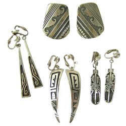 Four Pair of Hopi Earrings