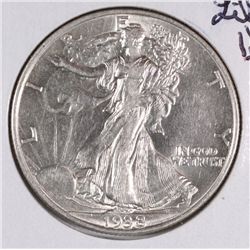 1938 WALKING LIBERTY HALF DOLLAR AU-58