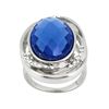 Image 1 : Blue Glass & White Swarovski Elements  Ring
