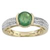 Image 1 : Emerald 1.35ct With White Diamond .21ctw 14k Yellow Gold Ring