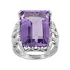 Image 1 : Amethyst Solitaire 16.00ct Sterling Silver Ring