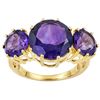 Image 1 : Amethyst, 9.09ctw 18k Yellow Gold Over Sterling Silver Ring