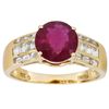 Image 1 : Ruby 3.00ct With .60ctw White Topaz 10k Yellow Gold Ring