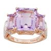 Amethyst 6.95ctw And .58ctw White Zircon 18k Rose Gold Over Sterling Silver Ring