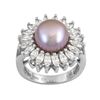 9-10mm Lavender Cultured Freshwater Pearl  2.60ctw Round Sterling Silver Ring