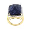 Blue Sapphire 24.85ct And .62ctw White Topaz 18k Yellow Gold Over Sterling Silver Ring