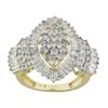 Image 1 : Diamond 2.00ctw Round And Baguette 10k Yellow Gold Cluster Ring