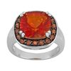 Flame Feldspar 4.70ct With .90ctw Imperial Zircon Sterling Silver Ring