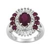 Image 1 : Ruby 4.16ctw With .88ctw White Topaz Sterling Silver Ring