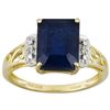 Blue Sapphire 4.88ct With .02ctw White Diamond 10k Yellow Gold Ring