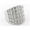 Diamond 1.55ctw Baguette & Round Rhodium Over Sterling Silver Band