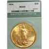 1924 MS 65 NTC $ 20 Gold Saint Gauden's