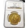 Image 1 : RARE 1861 Civil War AU 53 NGC $20 Liberty