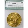 Image 1 : 1904 s MS 63 NTC $ 20 Gold Liberty