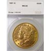 Image 1 : 1901 s MS 62 SEGS $ 20 Gold Liberty