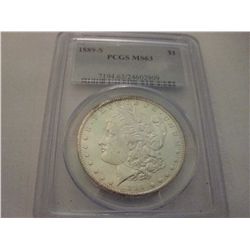 1889-S PCGS MS-63 MORGAN SILVER DOLLAR RARE DATE