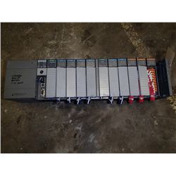 Allen Bradley SLC 500 13-Slot Rack Model: 1746-A13 Series B with 3 Output, 1 Input, 1 Scanner, 1 CPU