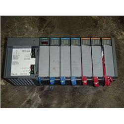 Allen Bradley SLC 500 7-Slot Rack Model 1746-A7 Series B w/ 3 Input 3 Output 1 Adapter 1 Power Suppl