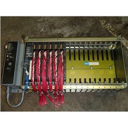 Allen Bradley 16 Slot I/O Chassis Rack Model: 1771-A4B with 6 Outputs, 1 Adapter and 1 Power Supply