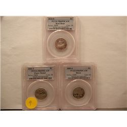 2004-S Keel Boat & Peace Medal, 2005-S Bison Nickels, Graded by PCGS PR69 DCAM