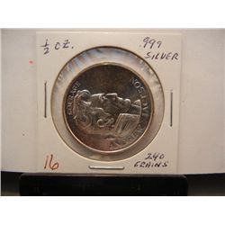 1980 1/2 Oz., .999 Fine Silver Andrew Jackson Comm. Coin, 240 Grains