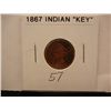 Image 1 : 1867 Indian Head Cent, Key Date