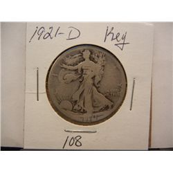 1921-D Walking Liberty Half Dollar, Key Date