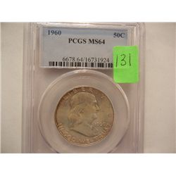 1960  Franklin Half Dollar, Graded by PCGS MS64