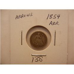 1854 Seated Liberty Half Dime w/ Arrows