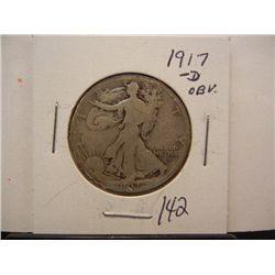 1917-D Walking Liberty Half Dollar, Obverse Mint Mark