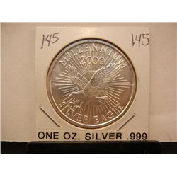 2000 Millennium 1 Oz. Silver Eagle, .999 Fine Silver, Sunshine Minting