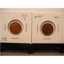 1910 & 1910-S Lincoln Wheat Cents