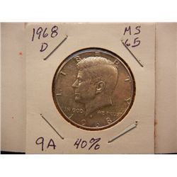 1968-D 40% Silver Kennedy Half Dollar