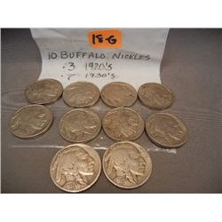 (10) Buffalo Nickels, 1920s-1930s