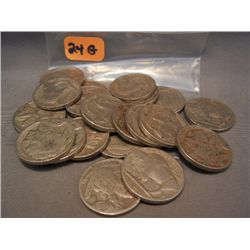 (20) Buffalo Nickels, Mixed Dates