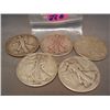 Image 1 : (5) Walking Liberty Half Dollars, Mixed Dates