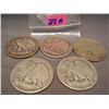Image 2 : (5) Walking Liberty Half Dollars, Mixed Dates