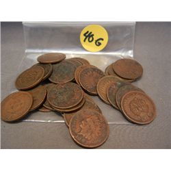 (25) Indian Head Cents, Mixed Dates