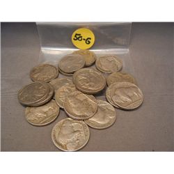 (20) Buffalo Nickels, Mixed Dates