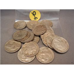 (20) Buffalo Nickels, Mixed Dates