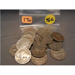 (17) Buffalo Nickels, Mixed Dates